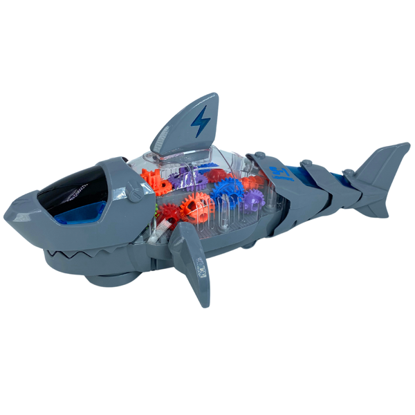 Transparent Gear Robot Shark Car Vehicle Toy for Kids