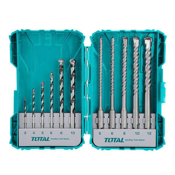 TOTAL 11 Piece Concrete And Hammer Drill Bits Set