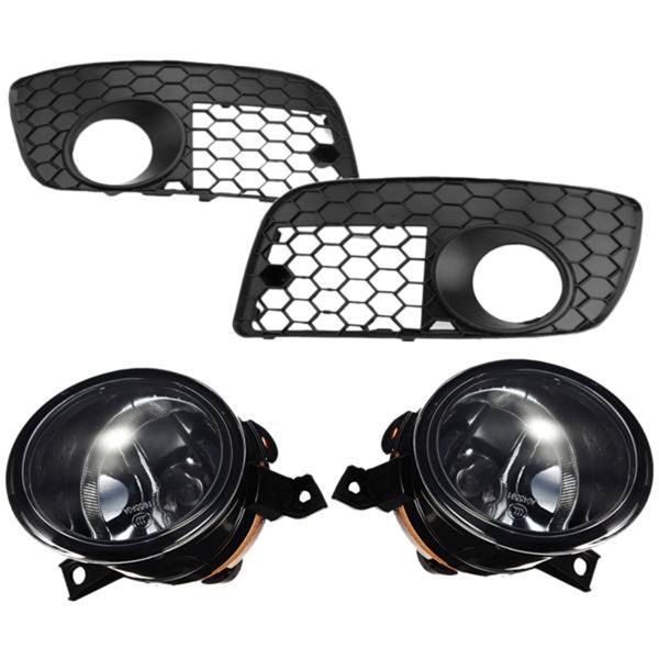 1 Set Fog Light with Cover Mesh Grilles for Jetta Compatible with Universal
