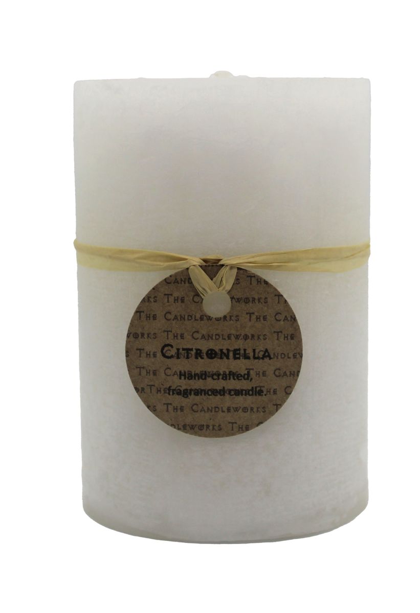 The Candleworks Small Hurricane Plain Citronella Fragranced Candle