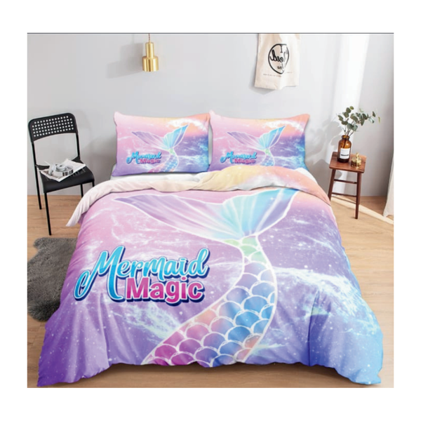 Mermaid 3D Printed Duvet Cover Set