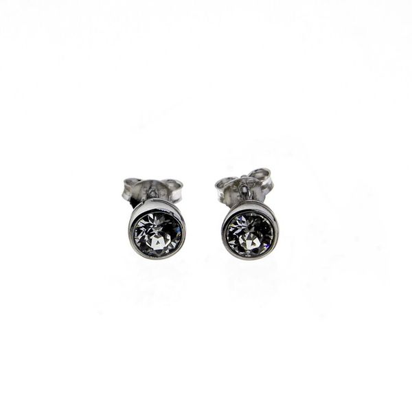 6mm Round Black Swarovski Studs