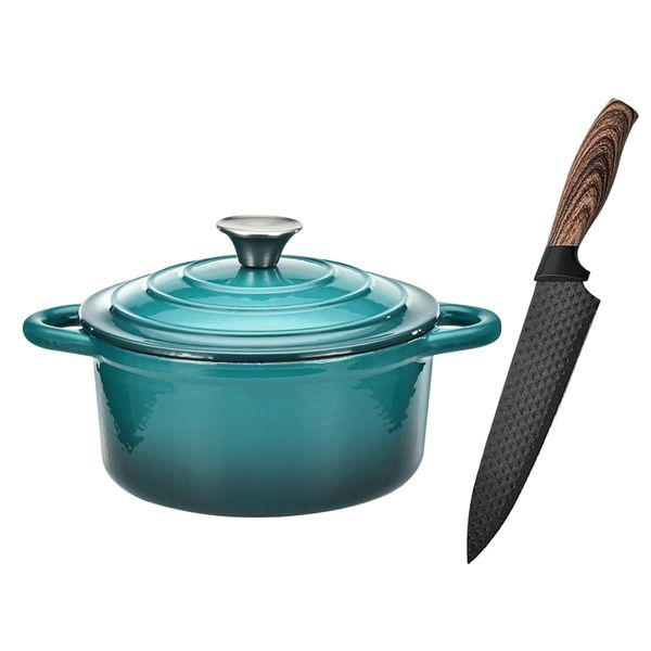 20cm Small - Authentic Cast Iron Dutch Oven Pot with Lid Set