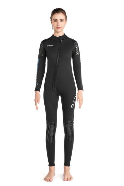 3mm Women Neoprene Wetsuit Front Zip Full Body Diving Suit one Piece BCW