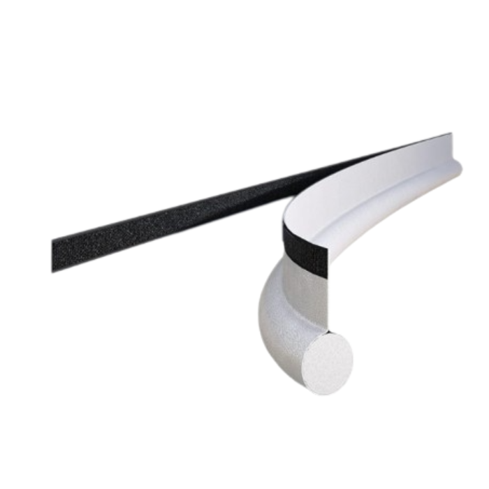 39-Inch Self-Adhesive Door Bottom Sweep - White Plastic With Black PVC Brush For Draft & Dust Protection