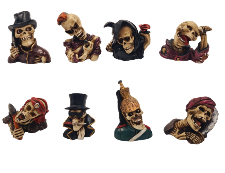 Polyresin Skull - Set of 8
