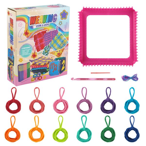 Weaving Loom Kit for Kids Knitting Loom Set Pot Holder Weaving Knitting Kit