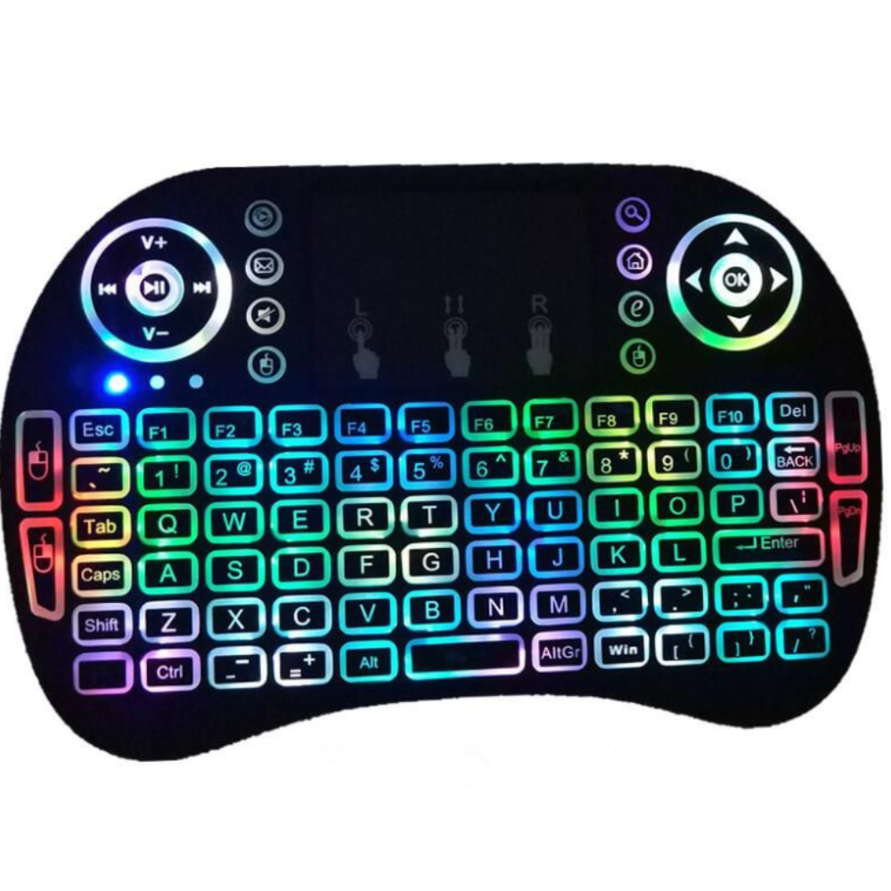 i8 Wireless Keyboard Touchpad for PC, TV - RGB Mini Keyboards