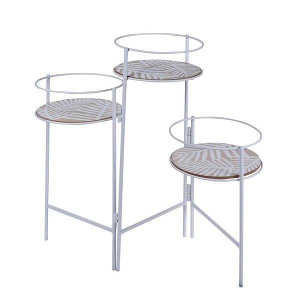 Flowerpot Holder Stand for 3 Plants - Metal - Foldable Design