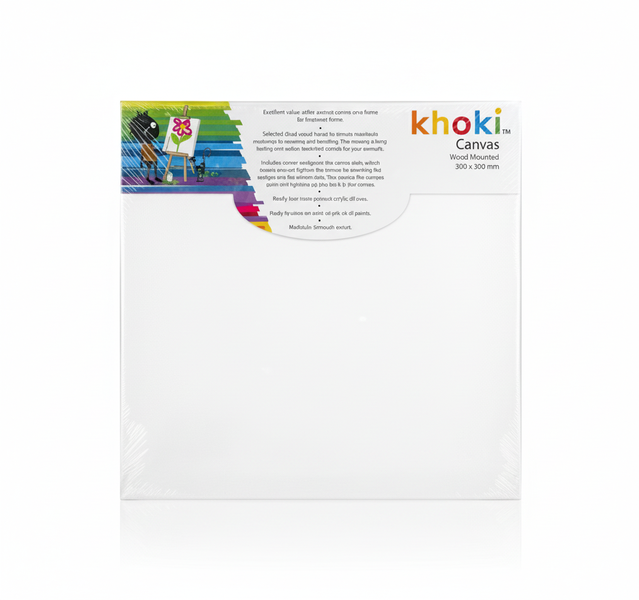 Khoki Blank Canvas 30 cm x 30 cm for Painting and Art Projects - 2 Pack