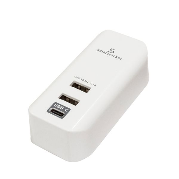 Smartsocket Compact USB Power Charging Hub - White