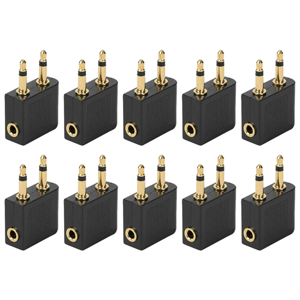 10Pcs 3.5mm Plug Headphone Converter Adapter for Travel Earphone