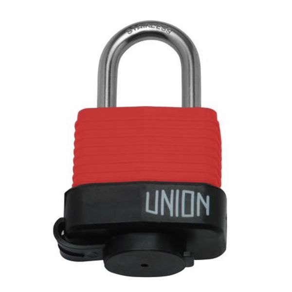 Union Laminated Padlock Red KA (Keyed Alike)