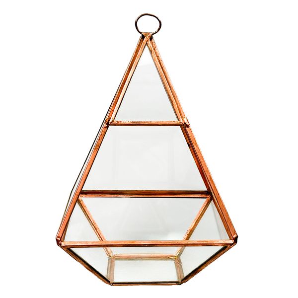 Rosegold geometric candle holder