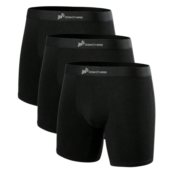 Awe Down There - Men's Mid-Length High Stretch Boxers - 3 Pack Navy