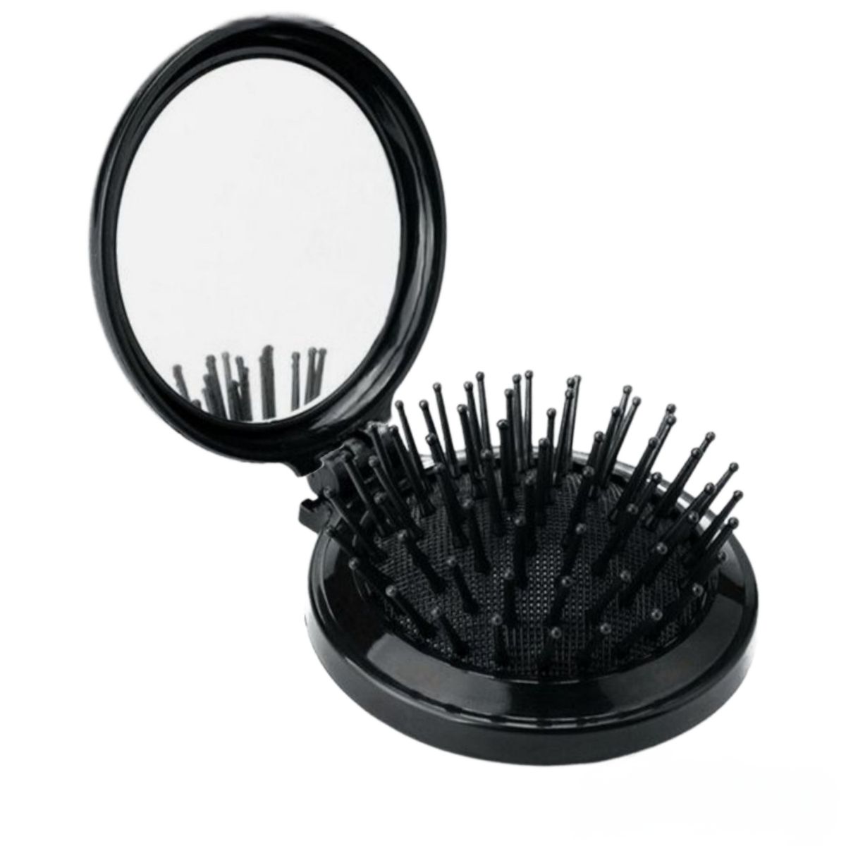 Small Foldable Hair Brush With Mirror