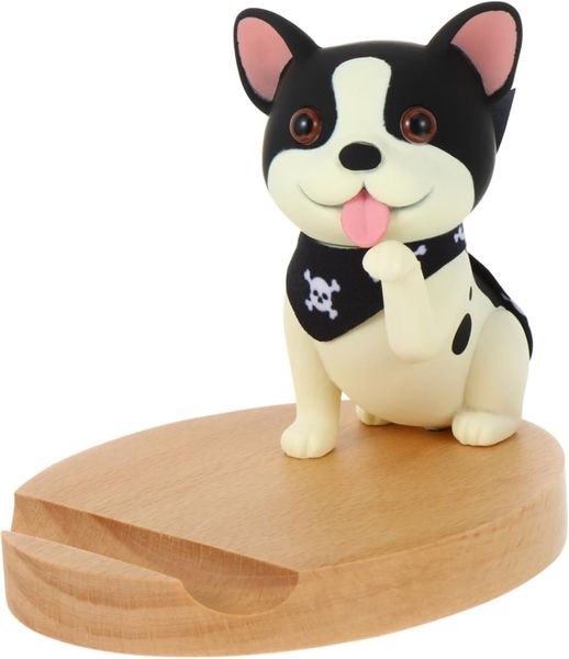 Cartoon Dog Wooden Phone Stand Unique Desk Decoration