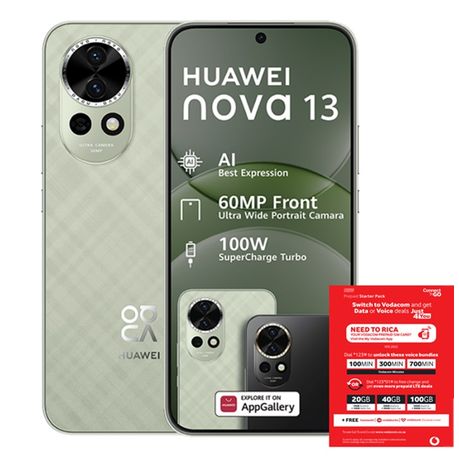 Huawei Nova 13 256GB LTE Dual Sim - Loden Green + Vodacom SIM Card Pack Image