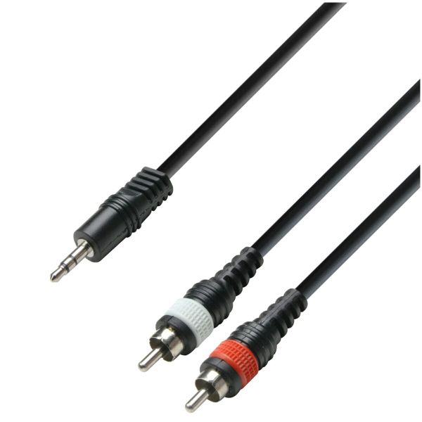 Adam Hall Cables K3YWCC0300 3.5mm Jack stereo to 2 x RCA male 3m