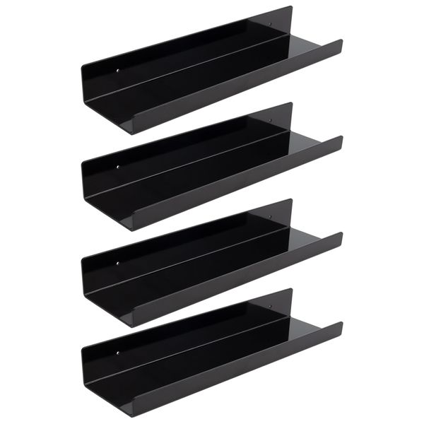 Acrylic Floating Bookshelf - 4 Pack Invisible Wall Shelves for Kids Room