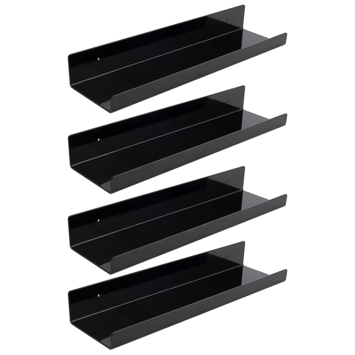 Acrylic Floating Bookshelf - 4 Pack Invisible Wall Shelves for Kids Room