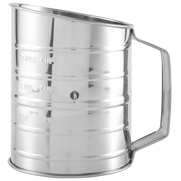 3 Cup Stainless Steel Flour Sifter - Hand Crank Flour Sifte