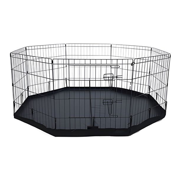 8 Pcs Heavy-Duty Foldable Metal Dog Exercise PlayPen with Waterproof Mat