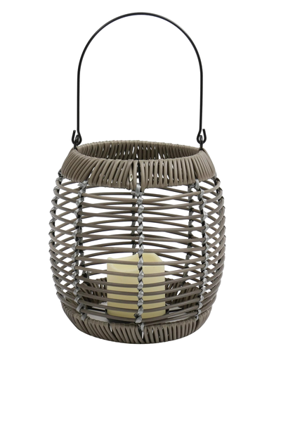 Oatmeal Woven Led Candle Lantern