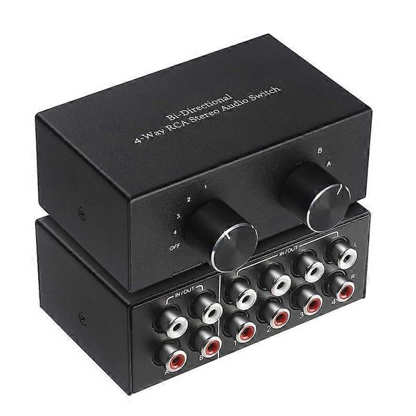 Rca Stereo Audio Switch 2 In 4 Out Or 4 In 2 Out R/l Sound Channel Switcher
