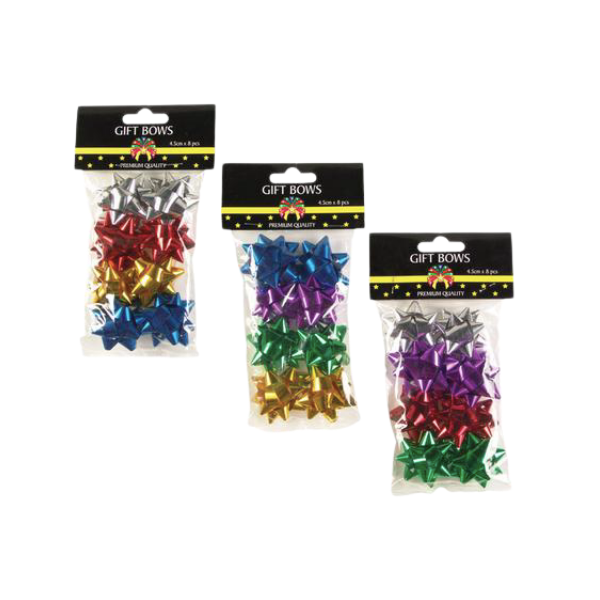 Premium Quality Stationary- Metallic Bows 8 Pack