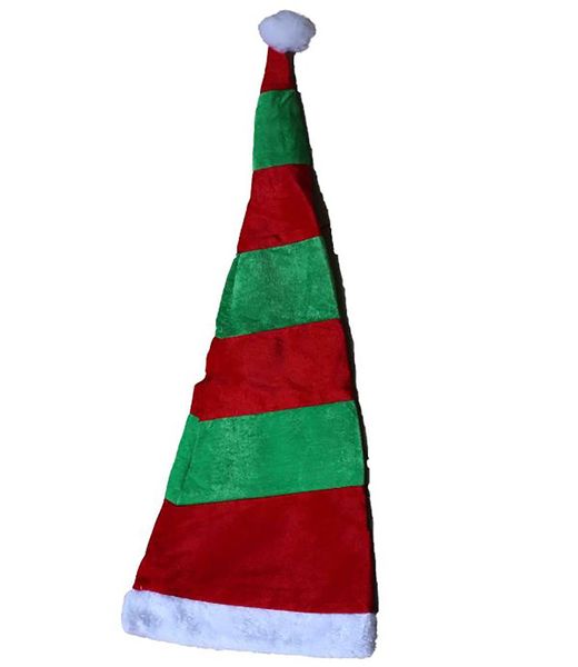 Large Red &amp; Green Striped Elf Hat (900mm in Height)