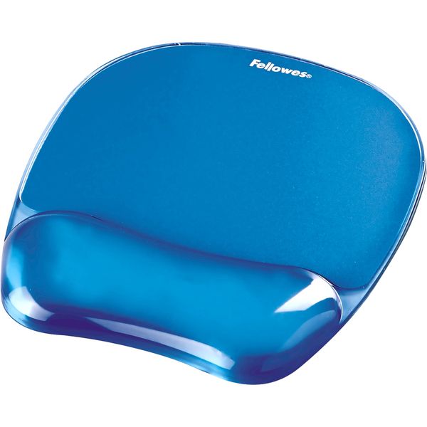 Fellowes Crystals Gel Mouse Pad Wrist Rest - Blue