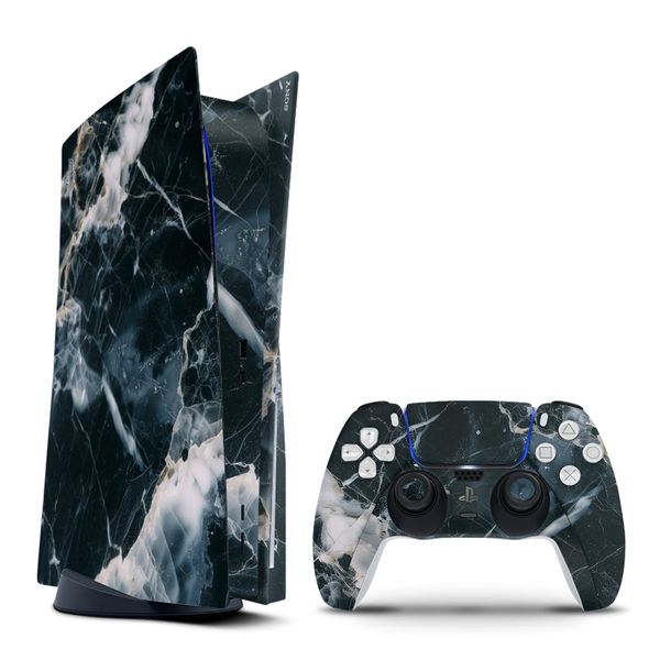 Decal Skin Compatible with PS5 (Disc) - Marble White &amp; Black (Decal Only)