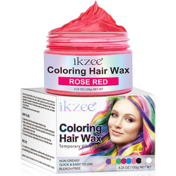 Rose Red Hair Styling Wax - Washable Temporary Color