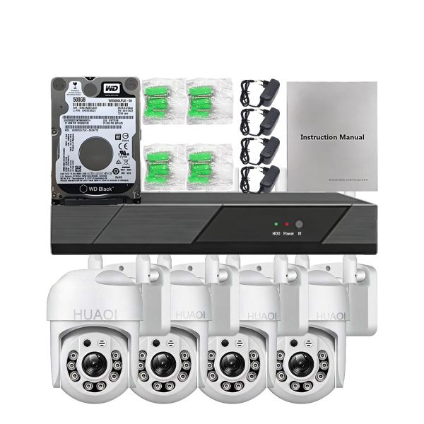 4CH 1080P Dome CCTV Security System 4 Camera Cloud DVR+500 GB HDD