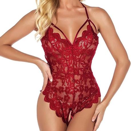 Women Lingerie Sexy One Piece Lace Bodysuit See Through Teddy