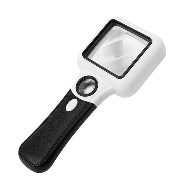 Handheld 5X 45X Illuminated Lighted Magnifier with 3 LED+ 1 UV Light