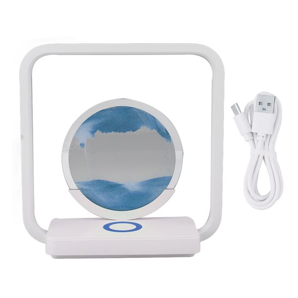 USB Stepless Dimming Moving Sand Art Desk Lamp (Yellow)