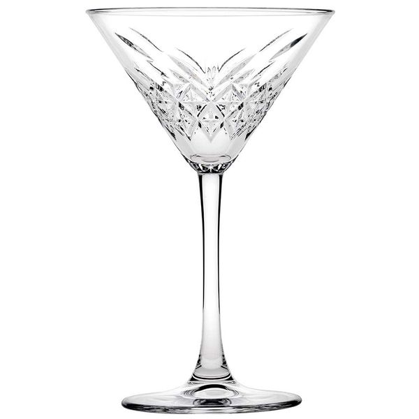 Martini Glass 230cc 4-Piece Set Stemmed Cut-Glass Timeless Collection