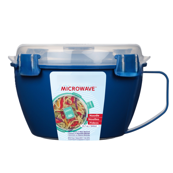 Blue Plastic To Go Noodle Bowl 940ml