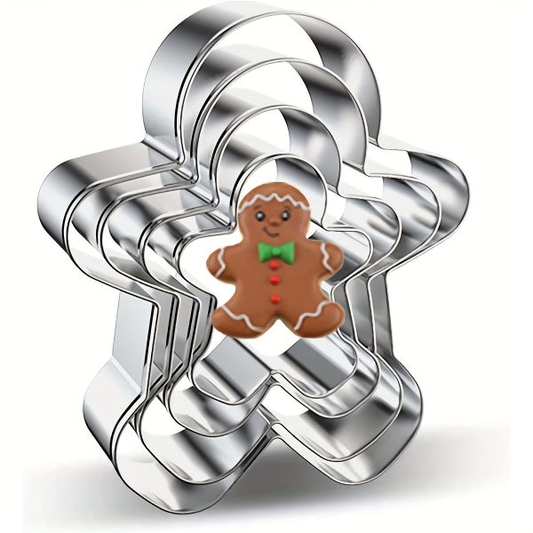 5-Pc Christmas Cookie Cutter Set: Gingerbread, Tree, Snowflake