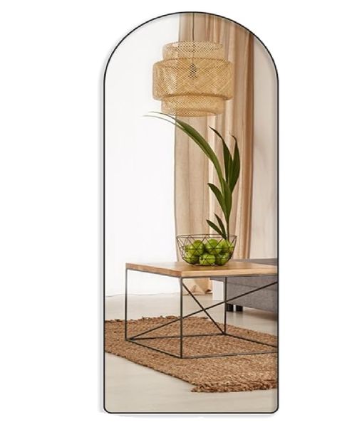 Standing 152 x 42 cm Curved Top Full Body Mirror with Stand and Hooks