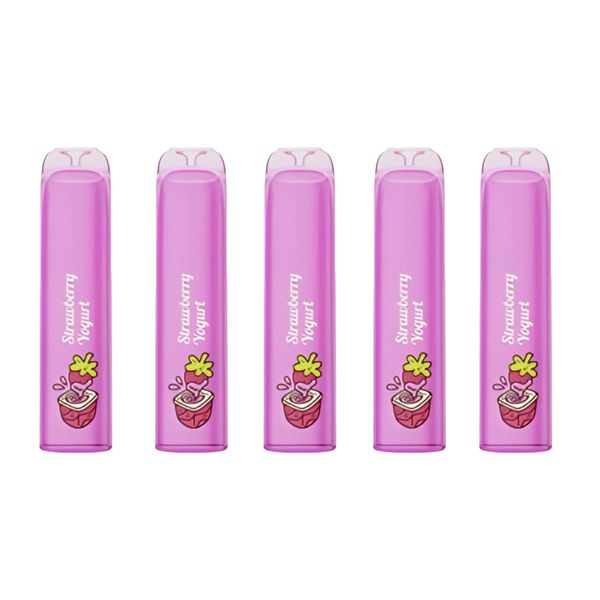 Brkfst Vapes Strawberry Yogurt Disposable - 1000 Puffs - 5 Pack