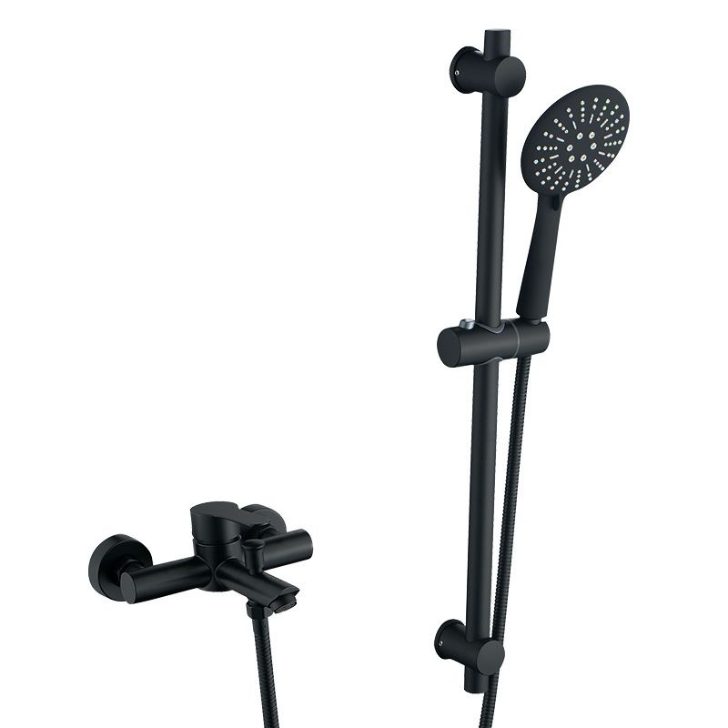 Bath Mixer Wall Type Handheld Shower Adjustable Shower Rail 0830B-A Black