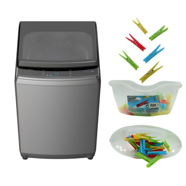 Midea 10.5Kg Top Loader Washing Machine &amp; Clothing Peg Combo- MA200W105/G