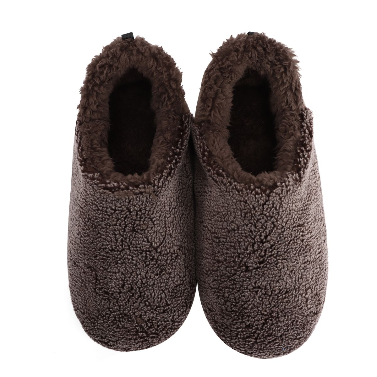 Snoozies! Mens Two Tone Cut Back Fleece Slippers - Brown | Shop Today ...