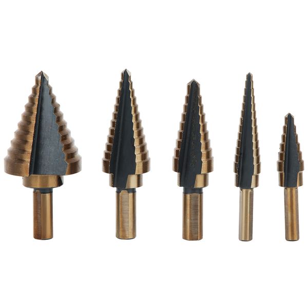 HSS Step Drill Bit Set 5pcs Metal Hole Cutter with Case