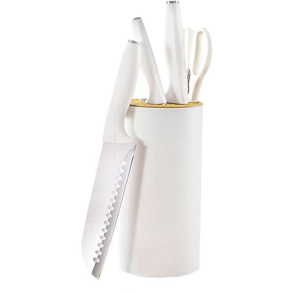 5 Piece Stainless Steel Kitchen Knife Set with Knife Block Holder GA-011
