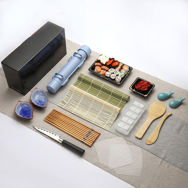 20 Pcs Sushi Maker Set Sushi Bazooka Set Rice Mold Bamboo Sushi Rolling