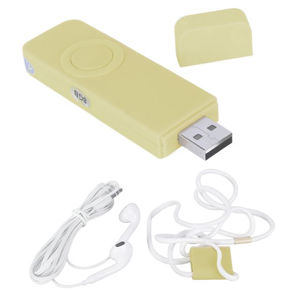 MP3 Player 8GB Memory 64GB Support OTG HiFi Lossless Sound Slim Yellow
